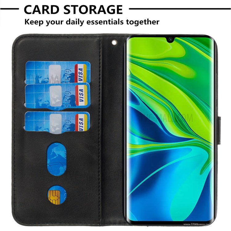 Zipper Pocket Leather Phone Protective Cover for Xiaomi Mi Note 10/Note 10 Pro/CC9 Pro - Black-6