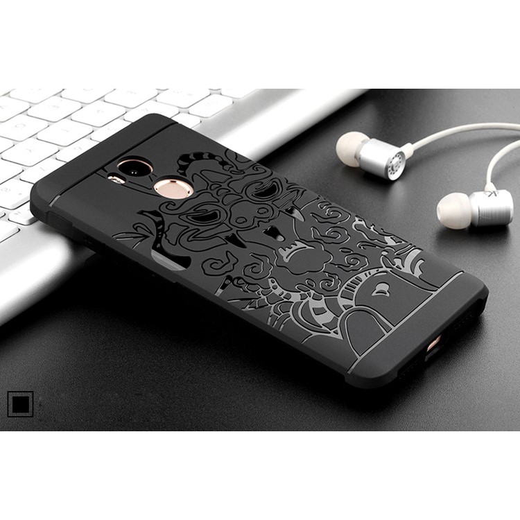 Auspicious Dragon Pattern Drop-proof Imprint TPU Case for Xiaomi Redmi 4 Prime / 4 Pro - Black-5