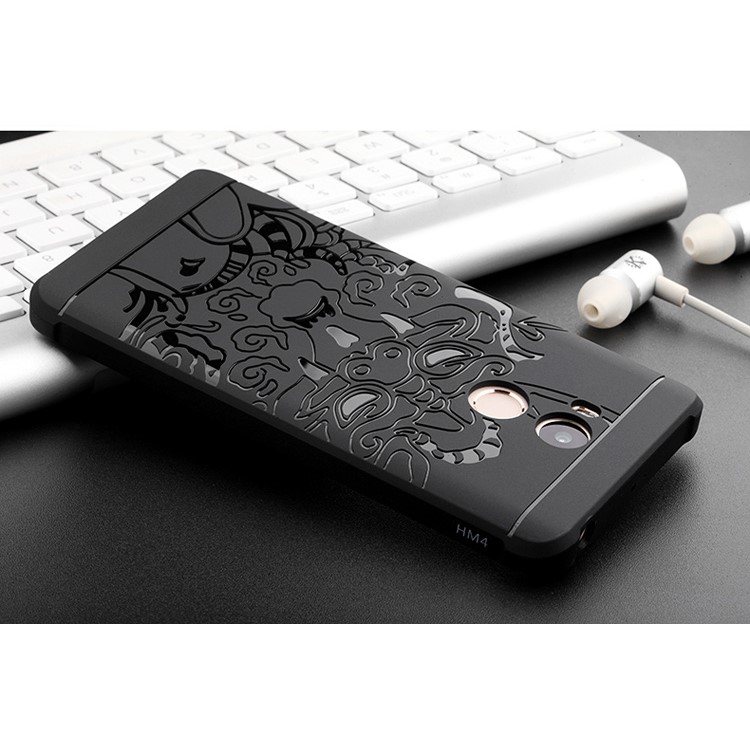 Auspicious Dragon Pattern Drop-proof Imprint TPU Case for Xiaomi Redmi 4 Prime / 4 Pro - Black-6