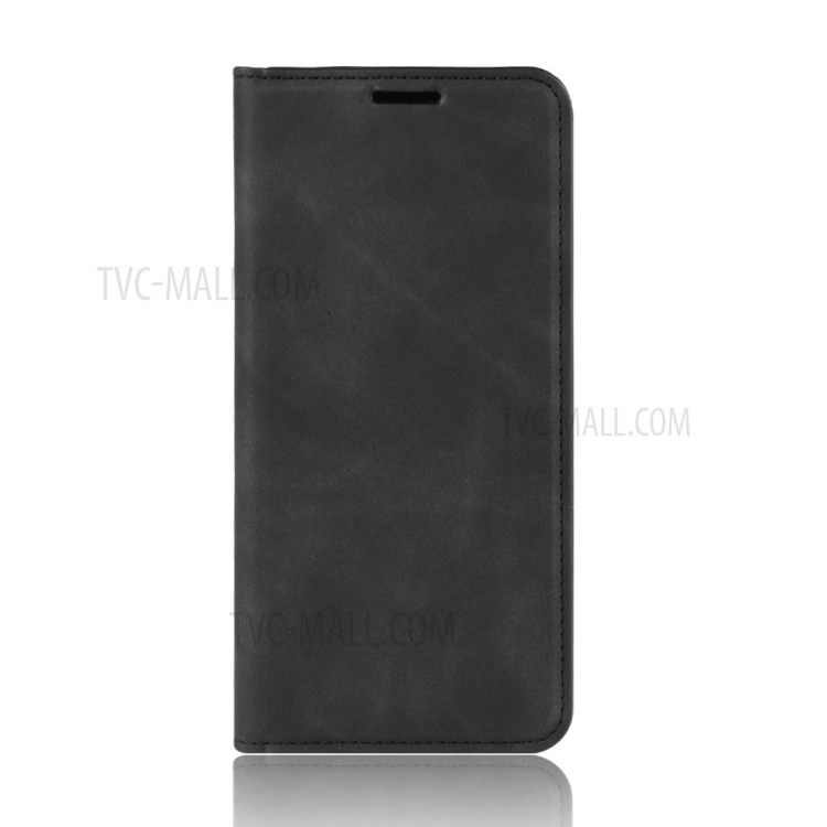 Silky Touch Leather Wallet Case Phone Cover for Xiaomi Redmi K30 - Black-3