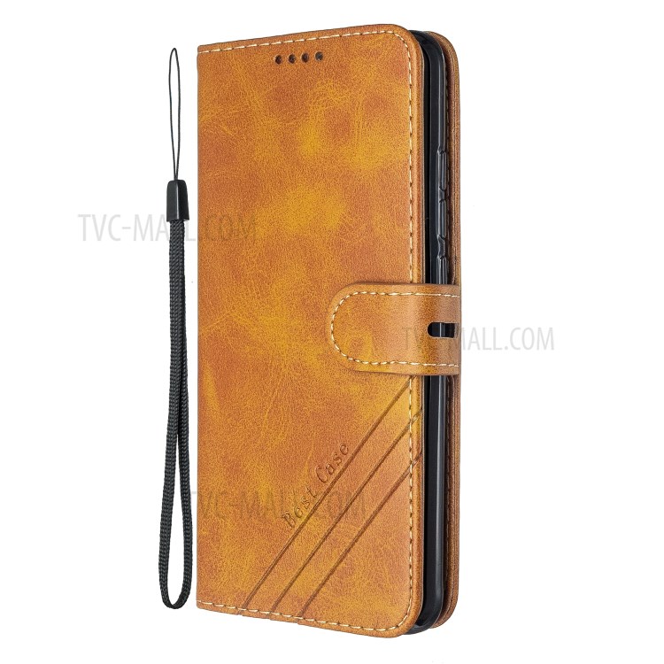 Solid Color Wallet Magnetic Leather Cover for Xiaomi Mi CC9 Pro/Mi Note 10/Mi Note 10 Pro - Brown-3
