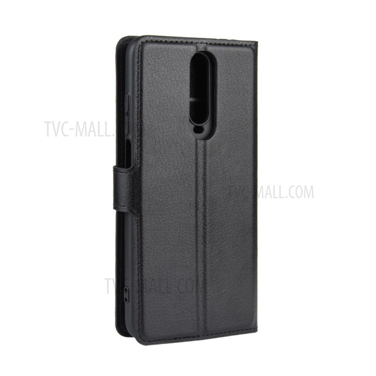 Litchi Surface Wallet Leather Stand Phone Cover for Xiaomi Redmi K30 - Black-7