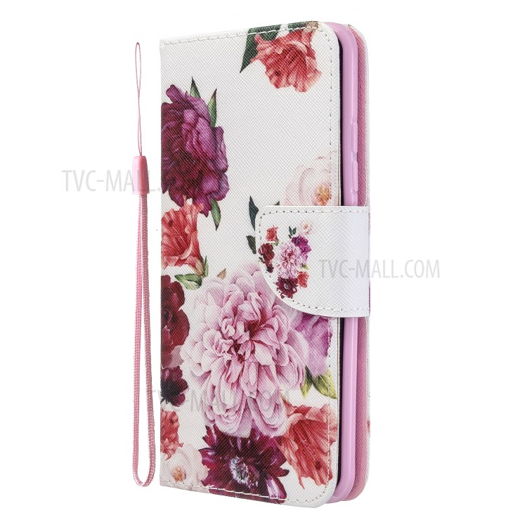 Musterdruckquer Textur Lederabdeckung Für Xiaomi Mi CC9 Pro / Mi Note 10 / Mi Note 10 Pro - Blühende Blumen-3
