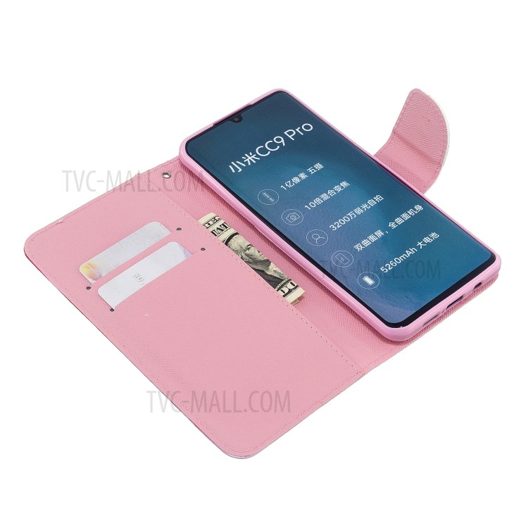 Musterdruckquer Textur Lederabdeckung Für Xiaomi Mi CC9 Pro / Mi Note 10 / Mi Note 10 Pro - Blühende Blumen-5