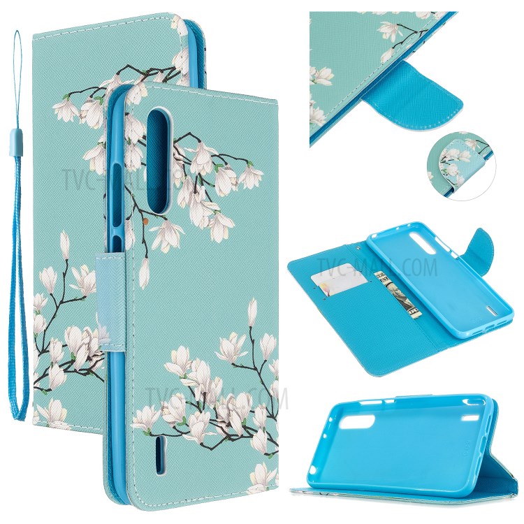 Pattern Printing Flip Leather Wallet Stand Phone Cover for Xiaomi Mi CC9e/Mi A3 - Flower Branches-1