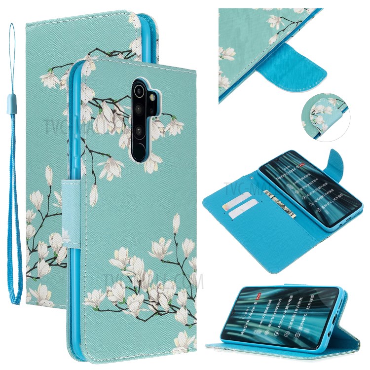 Padrão De Impressão Aleta Carteira De Couro Telefone Estande Caixa Para Xiaomi Redmi Nota 8 Pro - Ramos De Flores-1