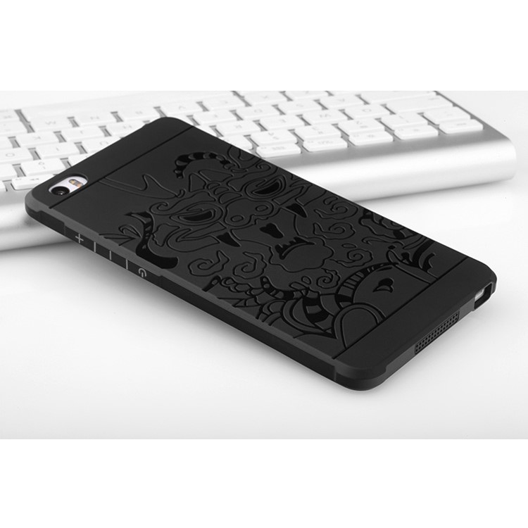 Auspicious Dragon Pattern Drop-proof Imprint TPU Case for Xiaomi Mi Note - Black-7