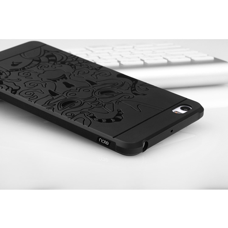 Auspicious Dragon Pattern Drop-proof Imprint TPU Case for Xiaomi Mi Note - Black-8