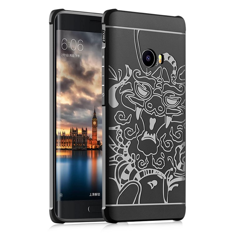Auspicious Dragon Pattern Drop-proof Imprint TPU Case for Xiaomi Mi Note 2 - Black-1