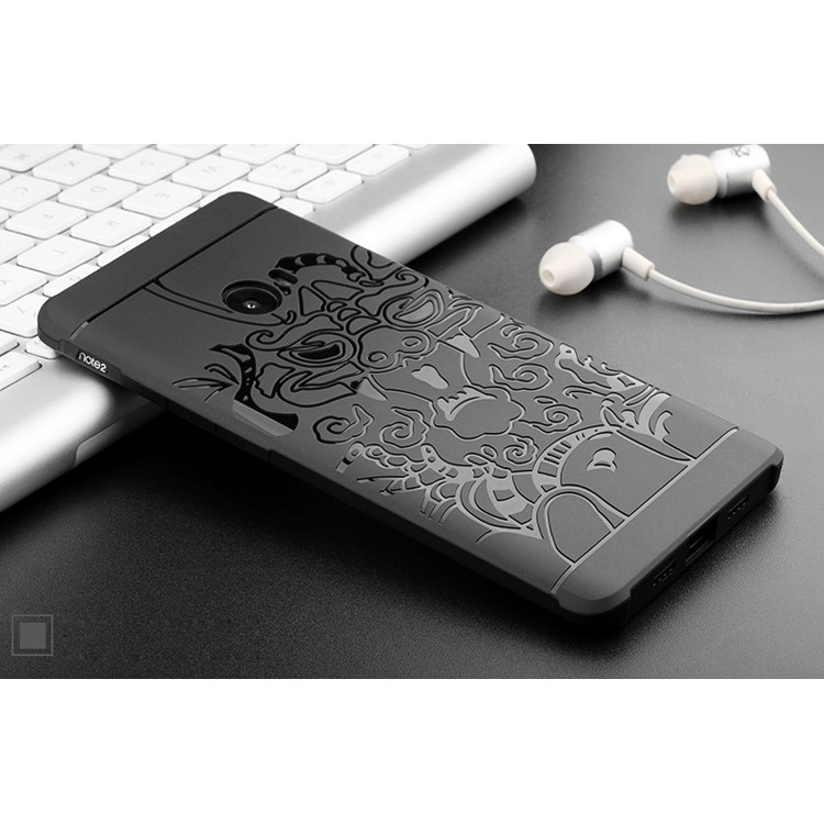 Auspicious Dragon Pattern Drop-proof Imprint TPU Case for Xiaomi Mi Note 2 - Black-6
