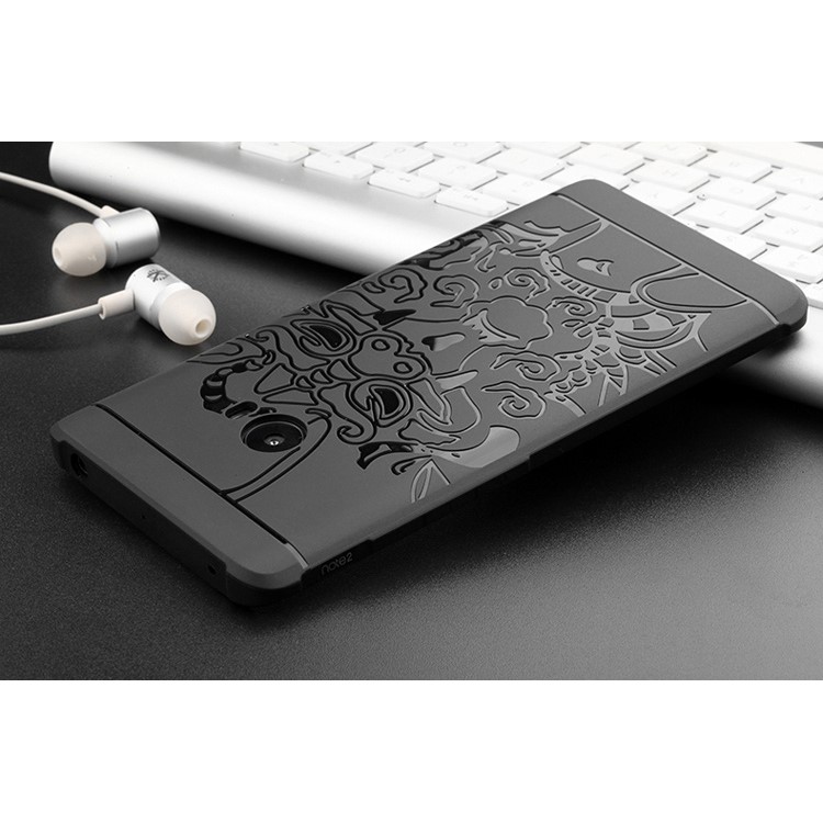 Auspicious Dragon Pattern Drop-proof Imprint TPU Case for Xiaomi Mi Note 2 - Black-7