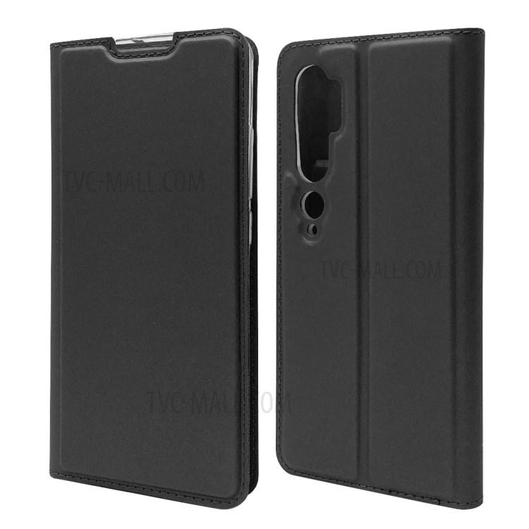 Magnetic Closure PU Leather Stand Cell Phone Case for Xiaomi Mi CC9 Pro / Mi Note 10 - Black-1