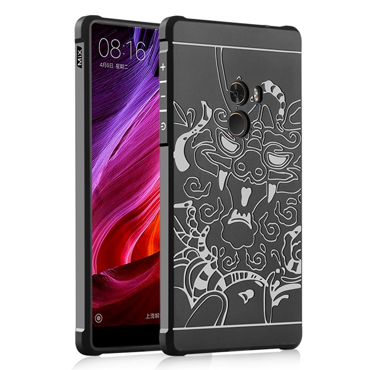 Imprinted Chinese Dragon Phone Case Drop-proof TPU for Xiaomi Mi Mix - Black-1