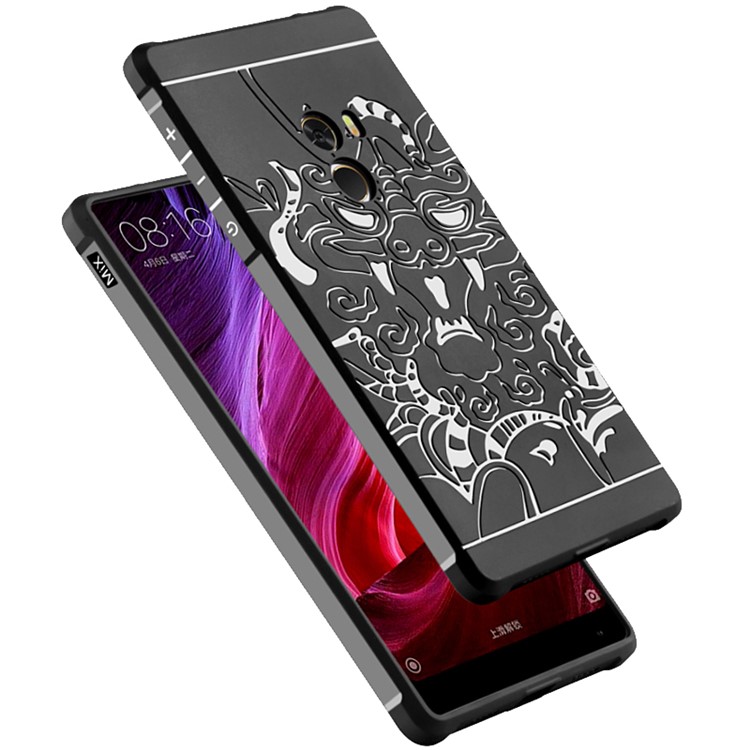 Imprinted Chinese Dragon Phone Case Drop-proof TPU for Xiaomi Mi Mix - Black-4