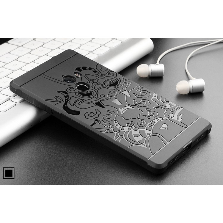 Imprinted Chinese Dragon Phone Case Drop-proof TPU for Xiaomi Mi Mix - Black-6