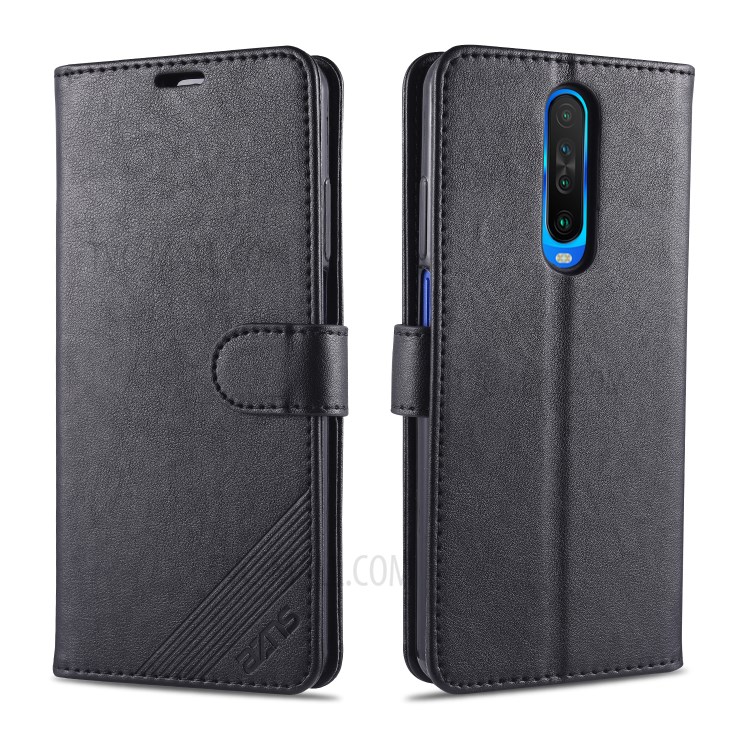 AZNS PU Leather Mobile Phone Cover for Xiaomi Redmi K30/K30 5G - Black-1