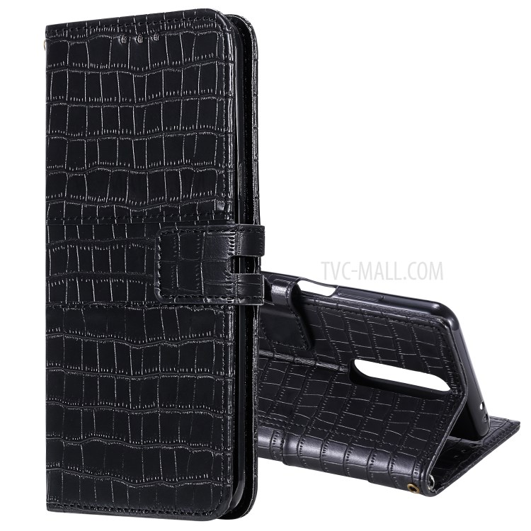 Crocodile Surface with Wallet Leather Case for Xiaomi Redmi K30 - Black-1