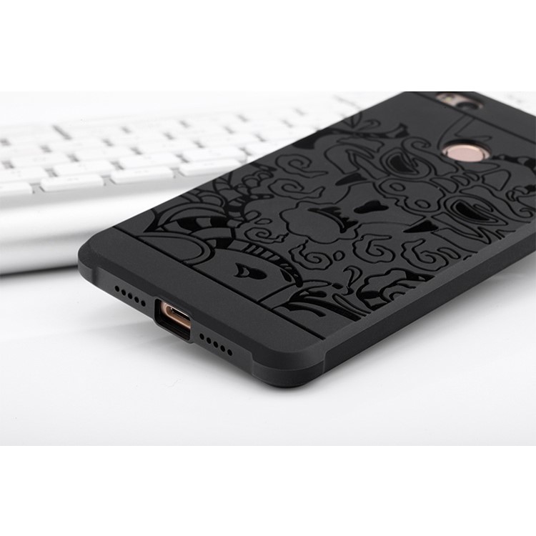Auspicious Dragon Pattern Drop-proof Imprint TPU Case for Xiaomi Mi 4S - Black-9