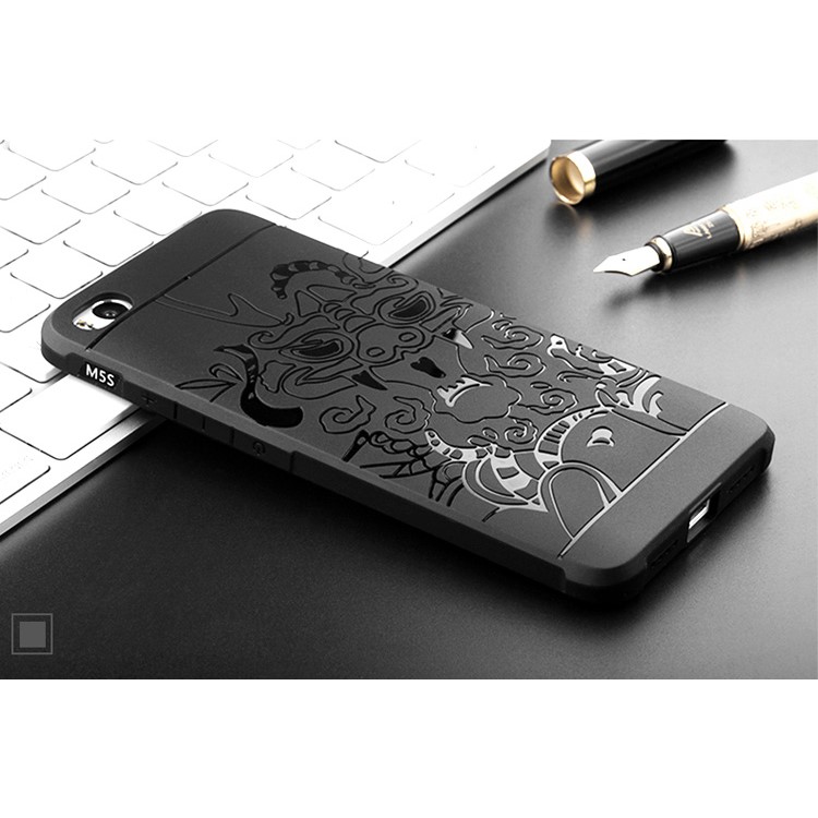 Auspicious Dragon Pattern Drop-proof Imprint TPU Cover for Xiaomi Mi 5s - Black-5