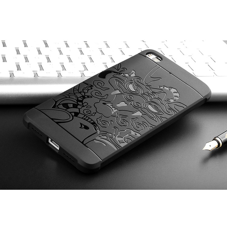 Auspicious Dragon Pattern Drop-proof Imprint TPU Cover for Xiaomi Mi 5s - Black-6