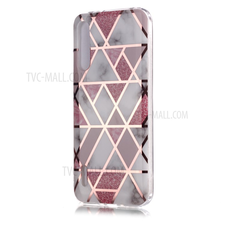 El Modelo De Mármol Galvanoplastia Asunto IMD TPU Para Xiaomi Mi Cc9e / Mi A3 - Blanco / Rosa-2