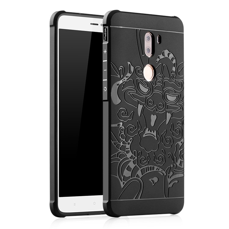 Auspicious Dragon Pattern Drop-proof Imprint TPU Cover for Xiaomi Mi 5s Plus - Black-1