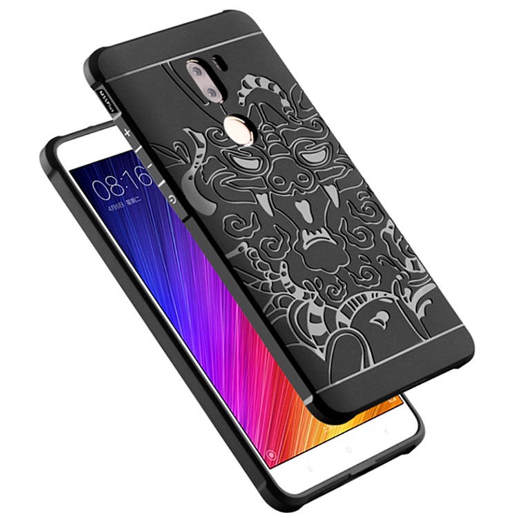 Auspicious Dragon Pattern Drop-proof Imprint TPU Cover for Xiaomi Mi 5s Plus - Black-3