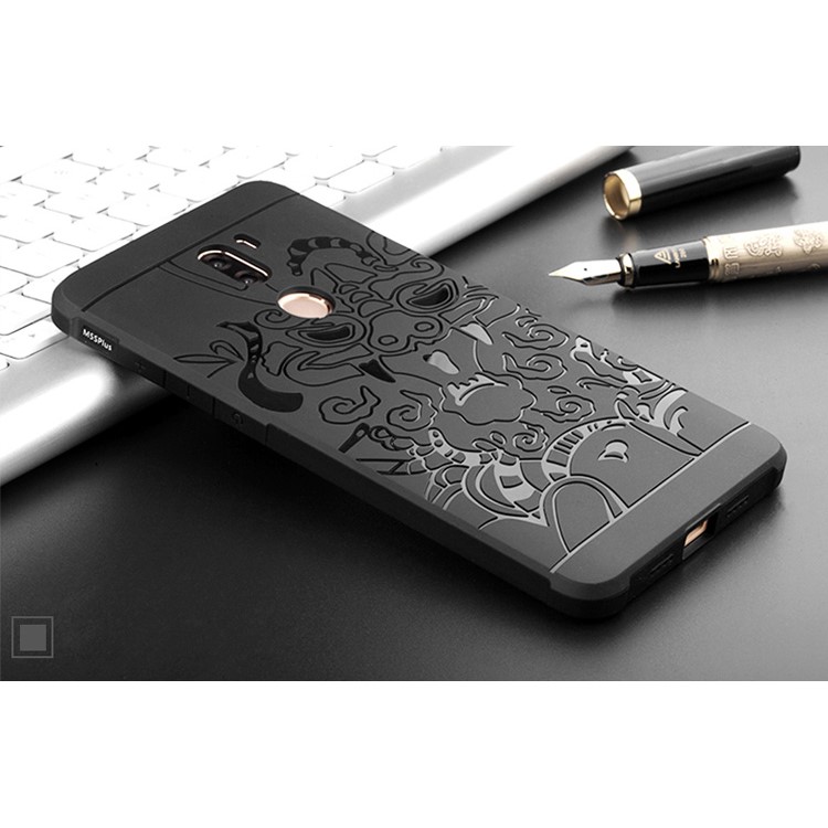 Auspicious Dragon Pattern Drop-proof Imprint TPU Cover for Xiaomi Mi 5s Plus - Black-5