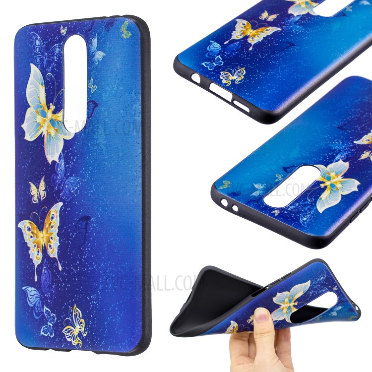 Pattern Printing Embossed TPU Case for Xiaomi Redmi K30 - Butterfly Pattern-1