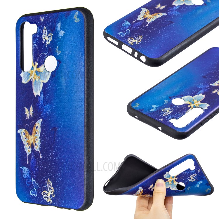 Pattern Printing Embossed TPU Phone Case for Xiaomi Redmi Note 8T - Butterfly Pattern-1