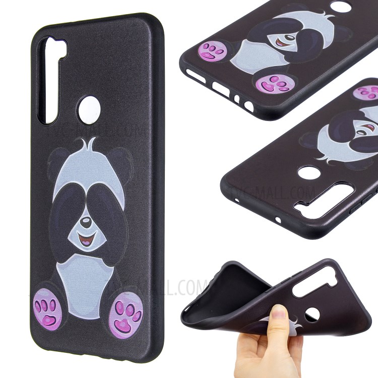 Pattern Printing Embossed TPU Phone Case for Xiaomi Redmi Note 8T - Panda Sitting-1