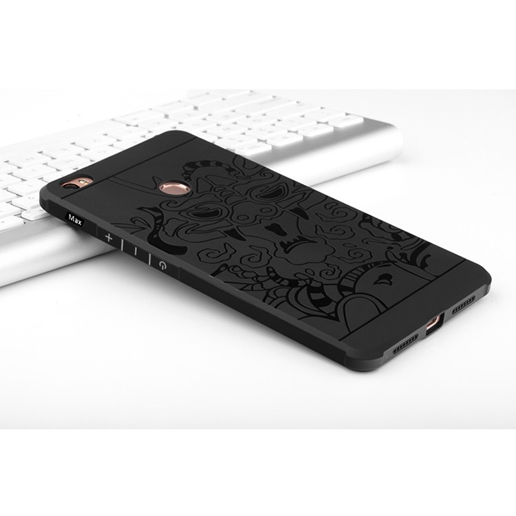 Auspicious Dragon Pattern Drop-proof Imprint TPU Case for Xiaomi Mi Max - Black-8