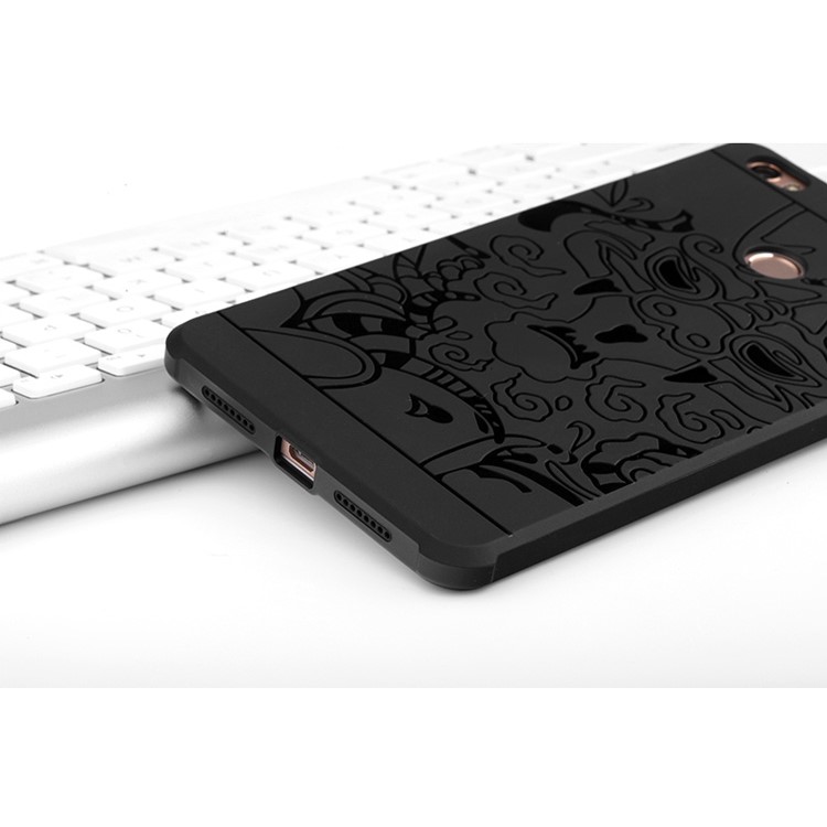 Auspicious Dragon Pattern Drop-proof Imprint TPU Case for Xiaomi Mi Max - Black-9