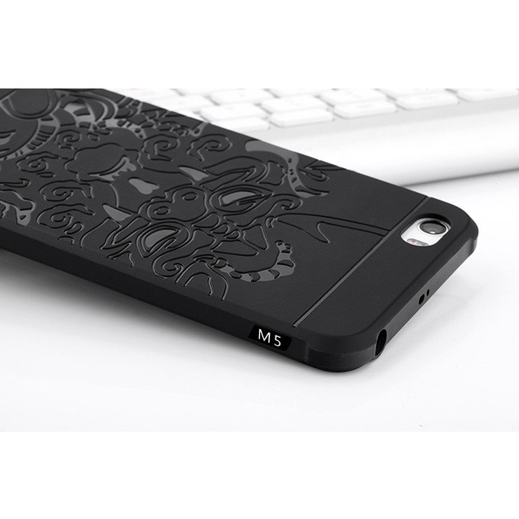 Auspicious Dragon Pattern Drop-proof Imprint TPU Case for Xiaomi Mi 5 - Black-9