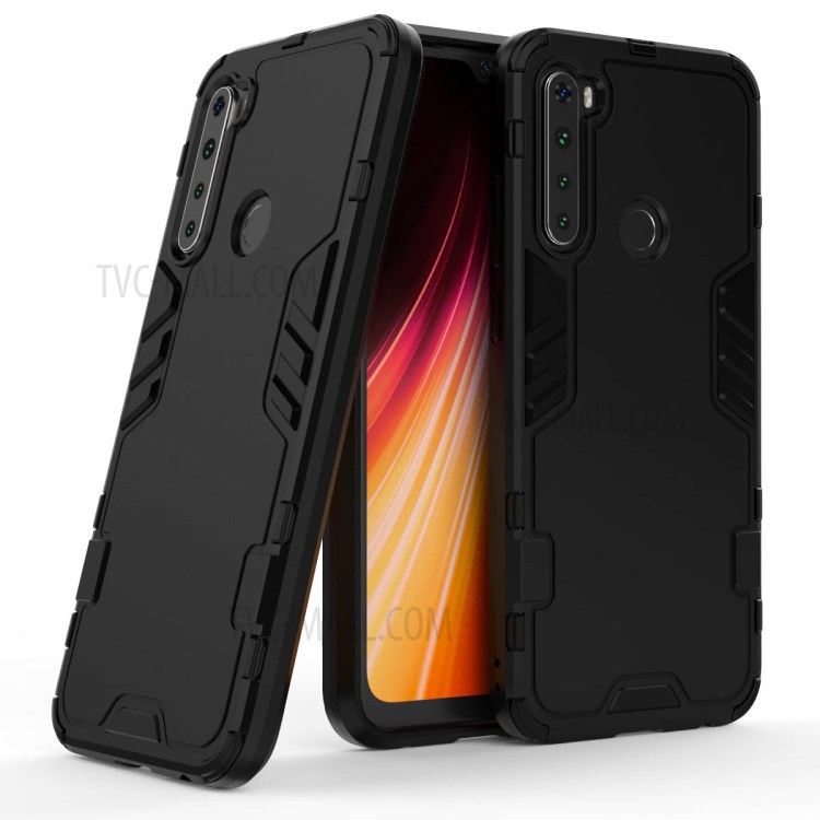 Armoured Style PC TPU Hybrid Protector Cover for Xiaomi Redmi Note 8 - Black-1