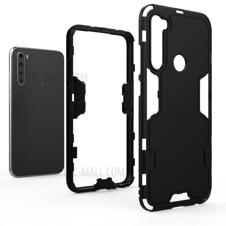 Armoured Style PC TPU Hybrid Protector Cover for Xiaomi Redmi Note 8 - Black-3