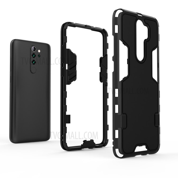 Hybrid PC TPU Armoured Style Cell Phone Cover for Xiaomi Redmi Note 8 Pro - Black-6