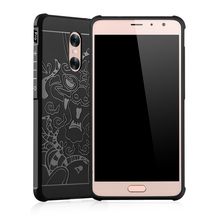 Auspicious Dragon Pattern Drop-proof Imprint TPU Cover for Xiaomi Redmi Pro - Black-3