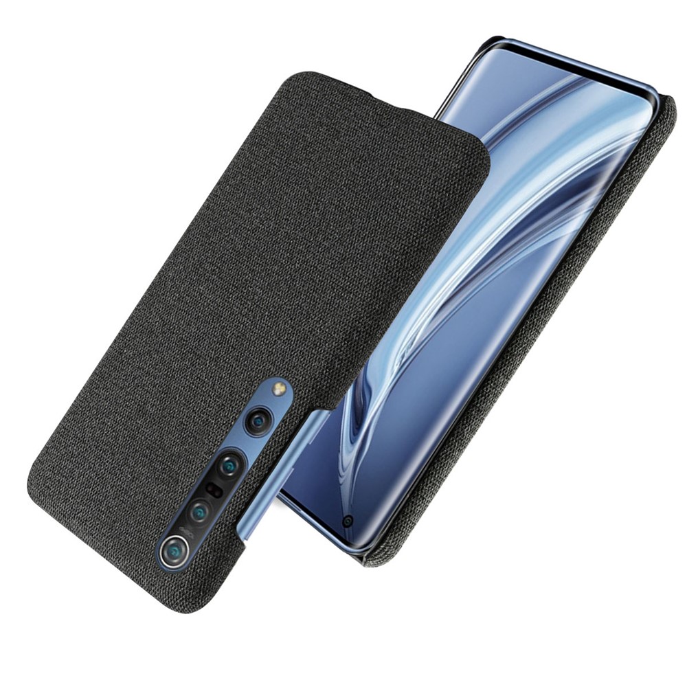 KSQ Cloth Coated Plastic Hard Phone Shell for Xiaomi Mi 10/Mi 10 Pro - Black-2