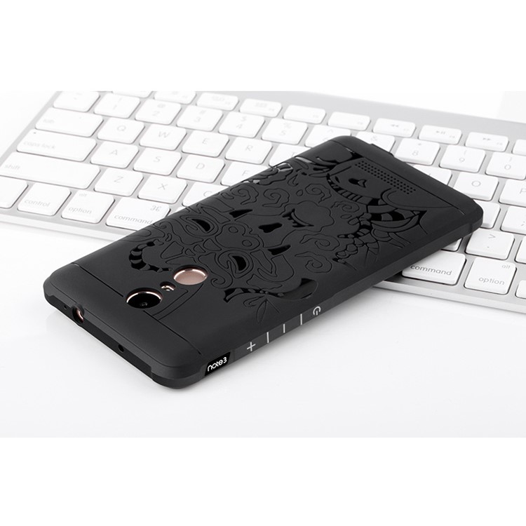 Auspicious Dragon Pattern Drop-proof Imprint TPU Case for Xiaomi Redmi Note 3 / Note 3 Pro - Black-6