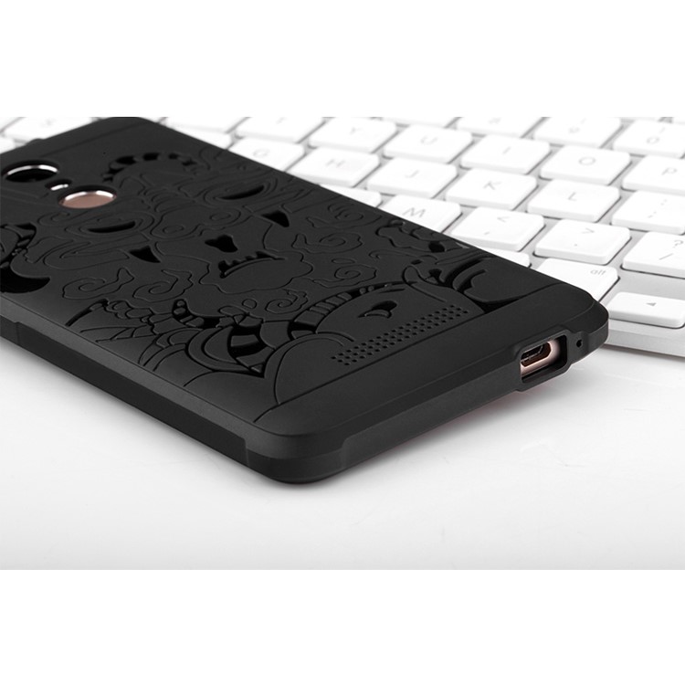Auspicious Dragon Pattern Drop-proof Imprint TPU Case for Xiaomi Redmi Note 3 / Note 3 Pro - Black-8