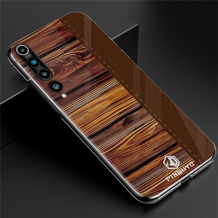 PINWUYO Pin Dun Series Wood Grain Hard PC Phone Case for Xiaomi Mi 10 - Brown-3