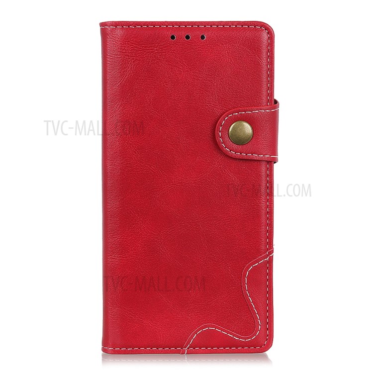 S-shape Textured Wallet PU Leather Phone Case for Xiaomi Mi 10 5G/Mi 10 Pro 5G - Red-5