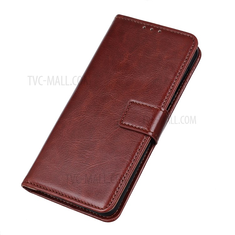 Crazy Horse Wallet Magnetic Leather Cover for Xiaomi Mi 10 5G/Mi 10 Pro 5G - Brown-3