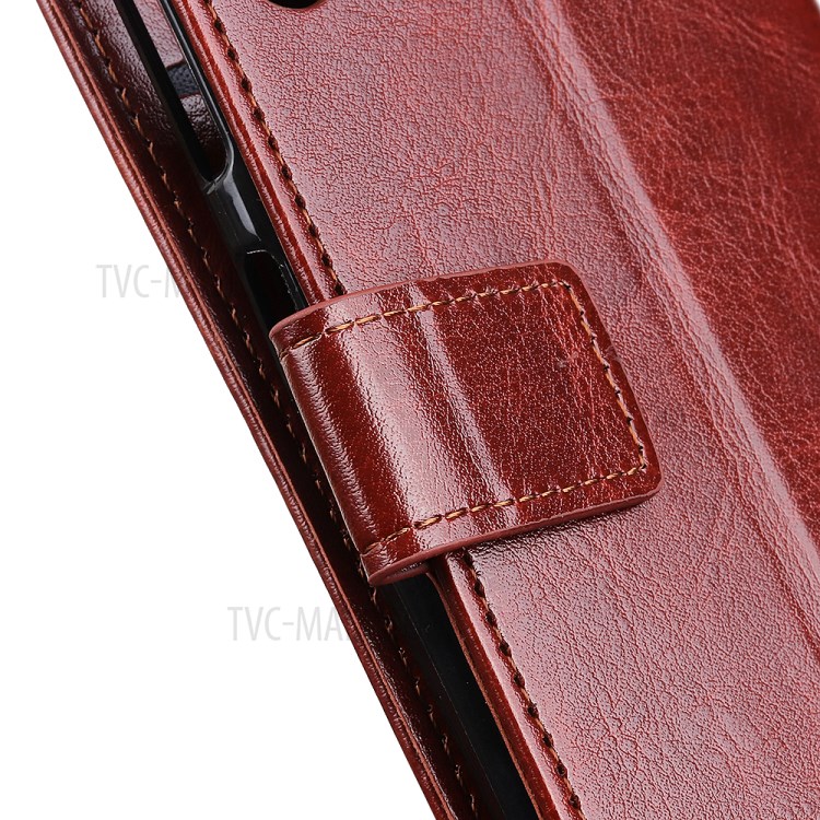 Crazy Horse Wallet Magnetic Leather Cover for Xiaomi Mi 10 5G/Mi 10 Pro 5G - Brown-4