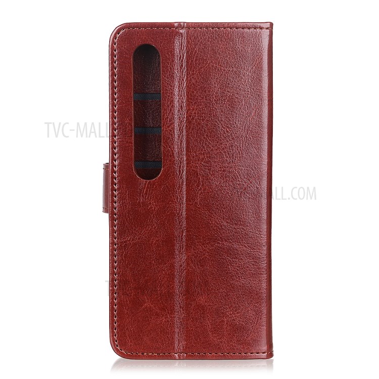 Crazy Horse Wallet Magnetic Leather Cover for Xiaomi Mi 10 5G/Mi 10 Pro 5G - Brown-9