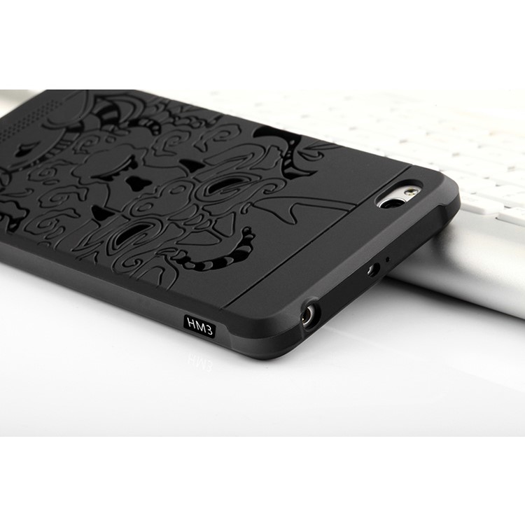 Auspicious Dragon Pattern Drop-proof Imprint TPU Case for Xiaomi Redmi 3 - Black-9
