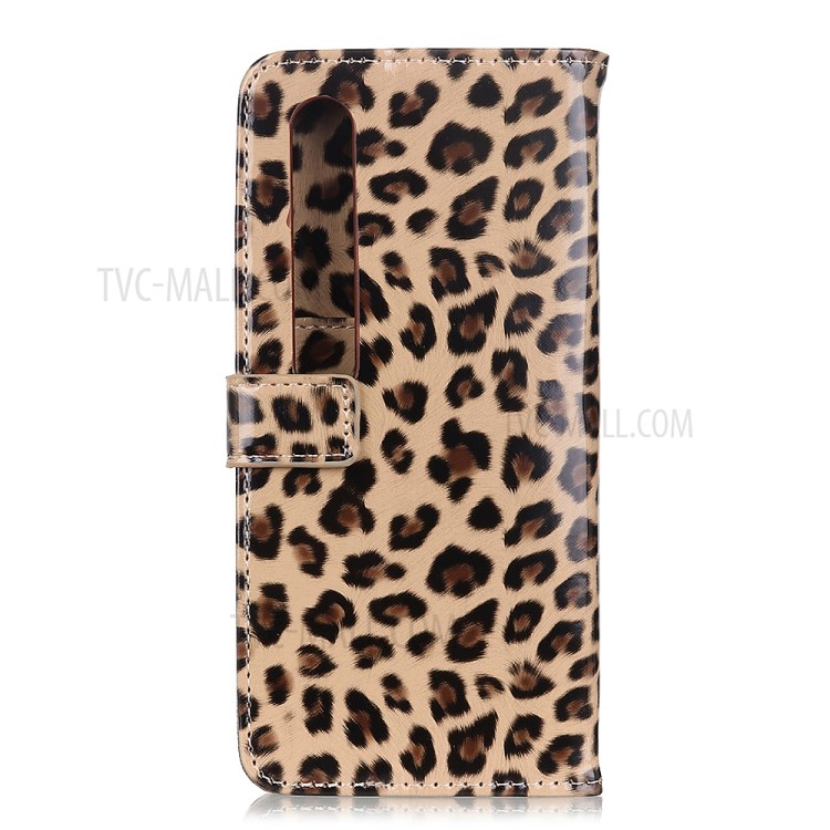 Glossy Leopard Wallet Leather Case Phone Cover for Xiaomi Mi 10/Mi 10 Pro-8