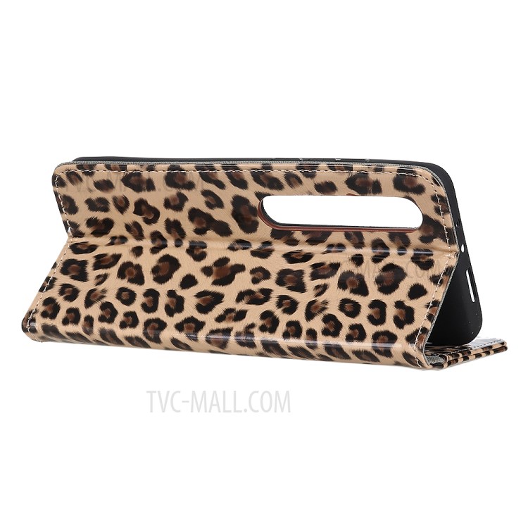 Glossy Leopard Wallet Leather Case Phone Cover for Xiaomi Mi 10/Mi 10 Pro-9