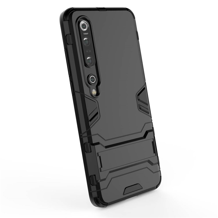 Fall Guard Hybrid PC + TPU Mobile Mobile Con Kickstand Para Xiaomi Mi 10 Pro - Negro